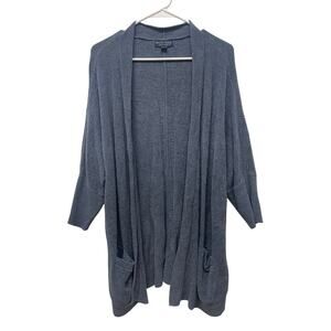 Barefoot Dreams Cozychic Ultra lite ribbed cardigan dolman sleeve blue size 1X